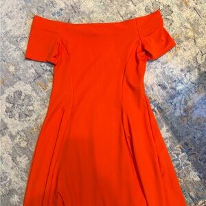 Zara orange Off-Shoulder A-Line Mini Dress